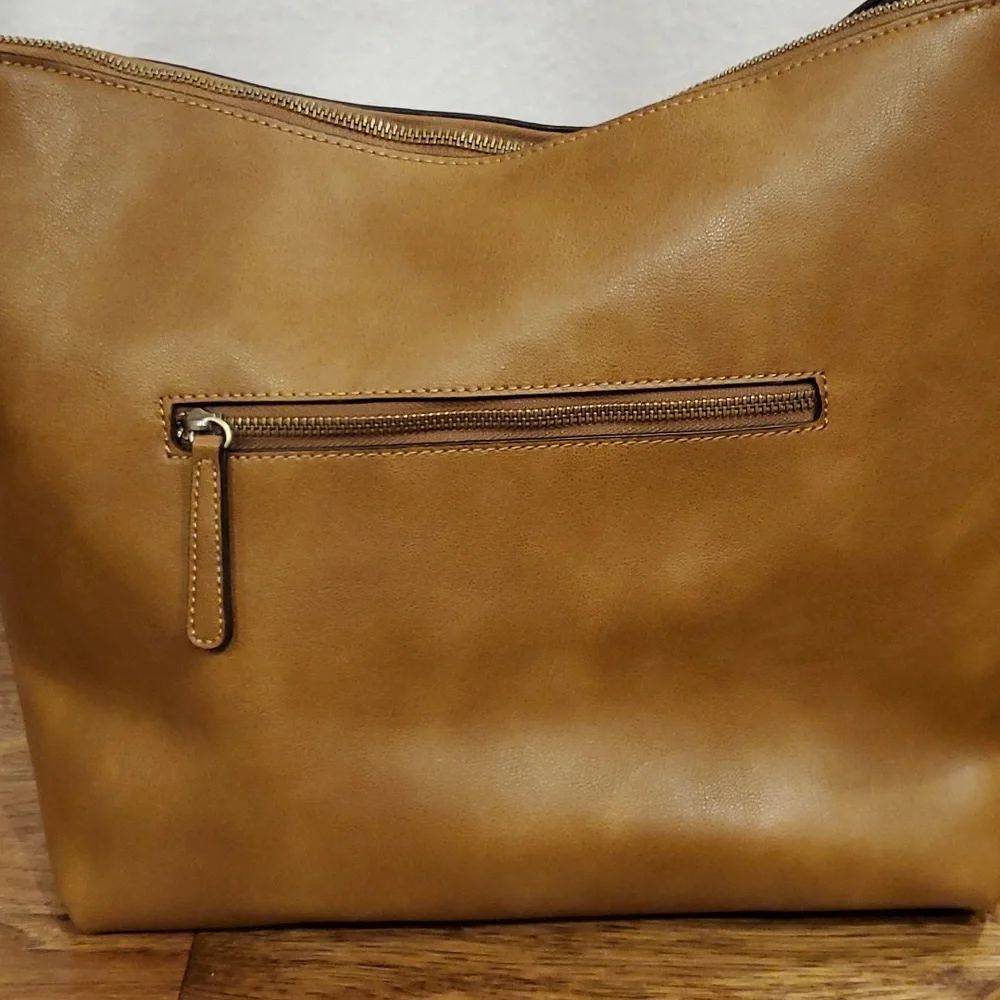 Womens Anthropologie leather neutral colors hobo/shoulder bag